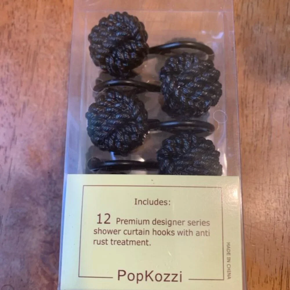 Black Shower Curtain Hooks Rings: